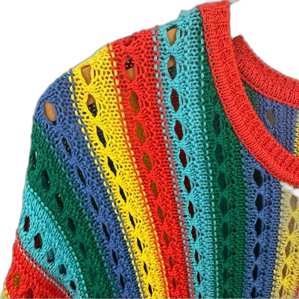 Show Me Your Mumu Cruz Sweater Rainbow Tropic Knit Size Medium - Picture 7 of 13